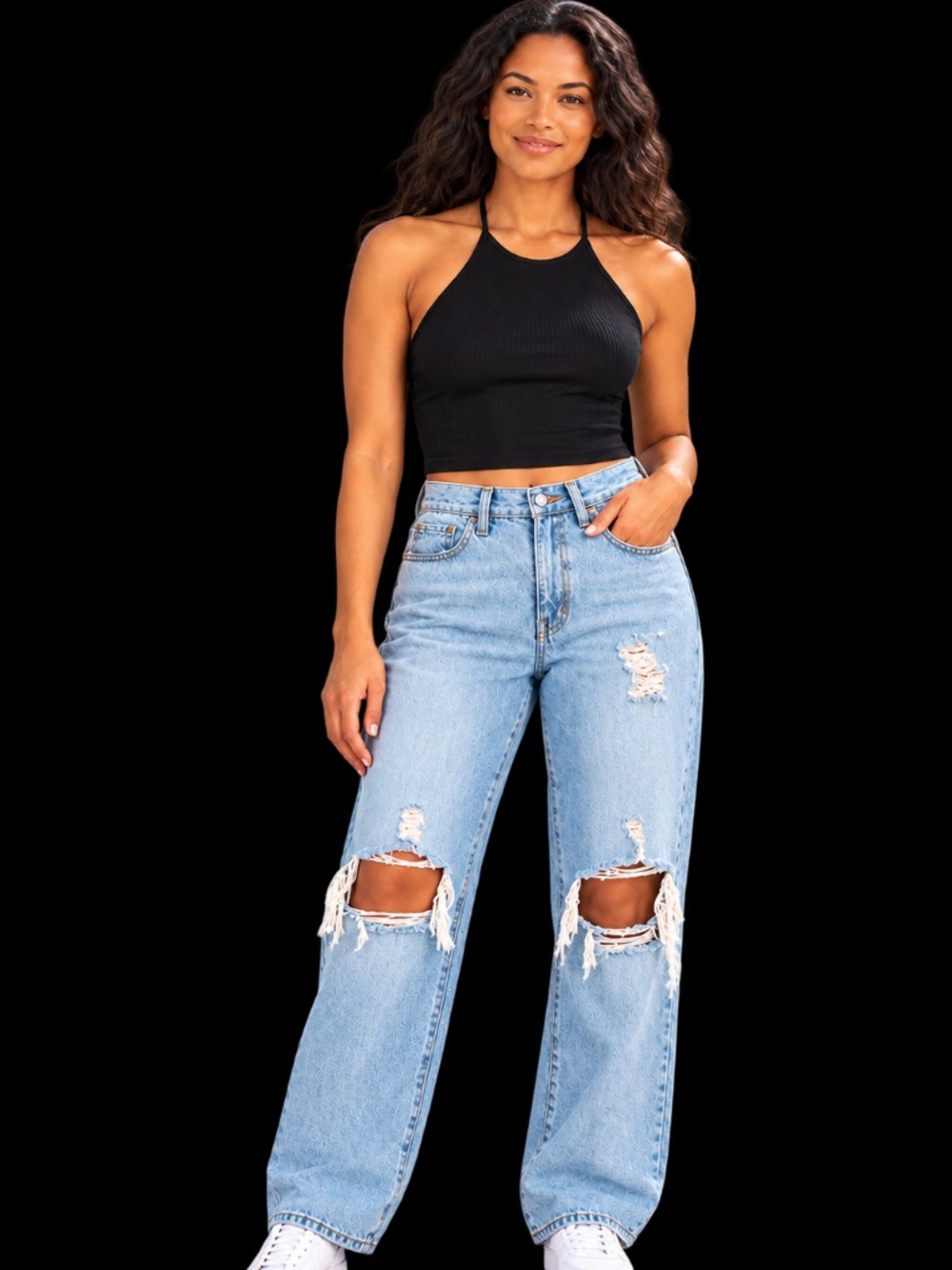 BDG by Urban Outfitters Distressed Bootcut Jeans in light wash denim